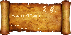 Rapp Gyöngyi névjegykártya